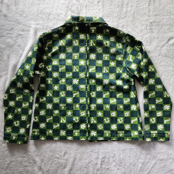 Size P Big Bud Press Work Jacket Lucky Green Print Pattern NWOT - Picture 10 of 13
